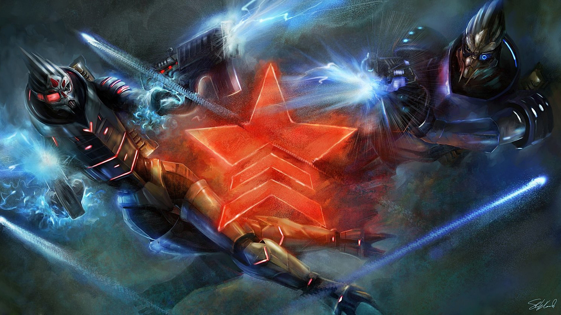 1920x1080 Wallpaper mass effect, renegade, turians 1920x1080