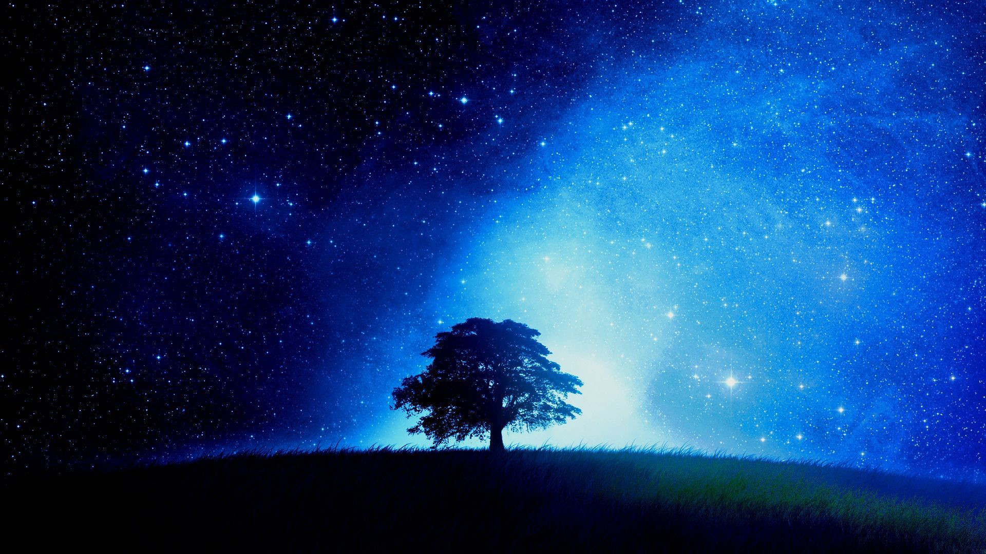 Free Desktop Starry Night Wallpaper. 1920x1080