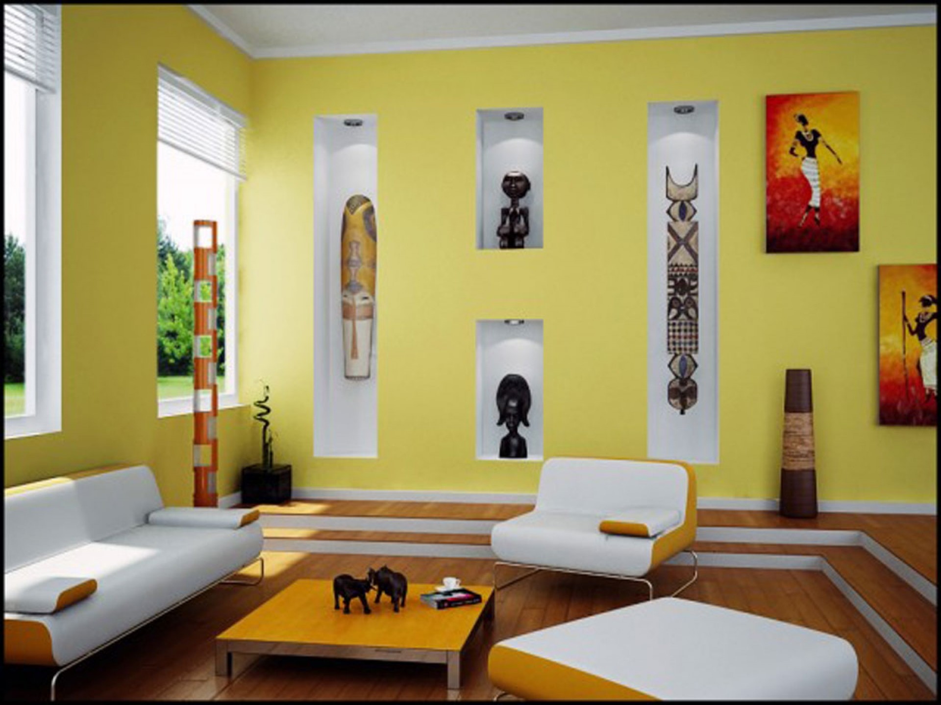 african art in living room