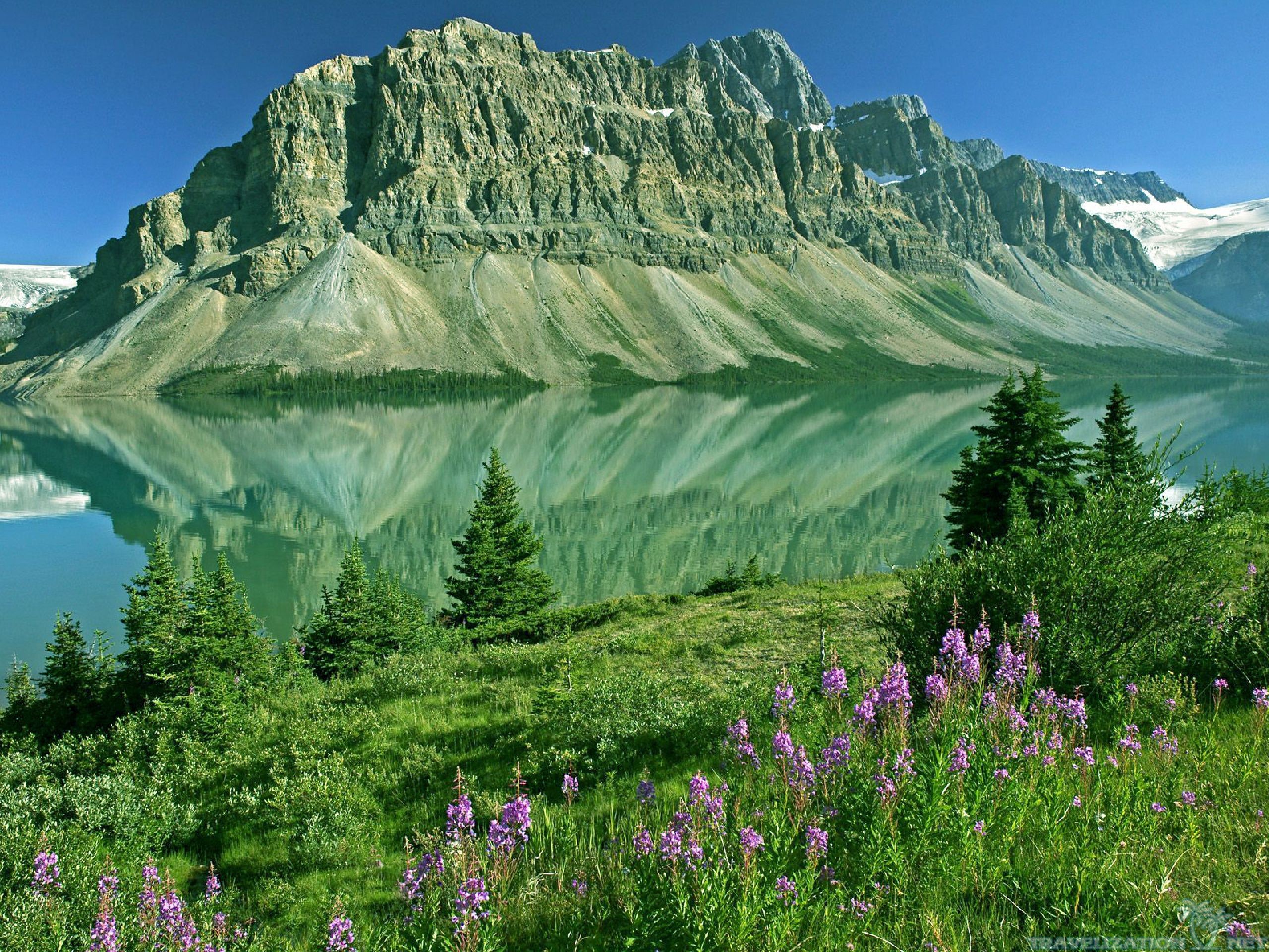 Он окружен невиданными природными красотами. Национальный парк Банф, Канада. Bow Lake, Banff National Park, Alberta, Canada, Канада. Озеро БОУ Канада.