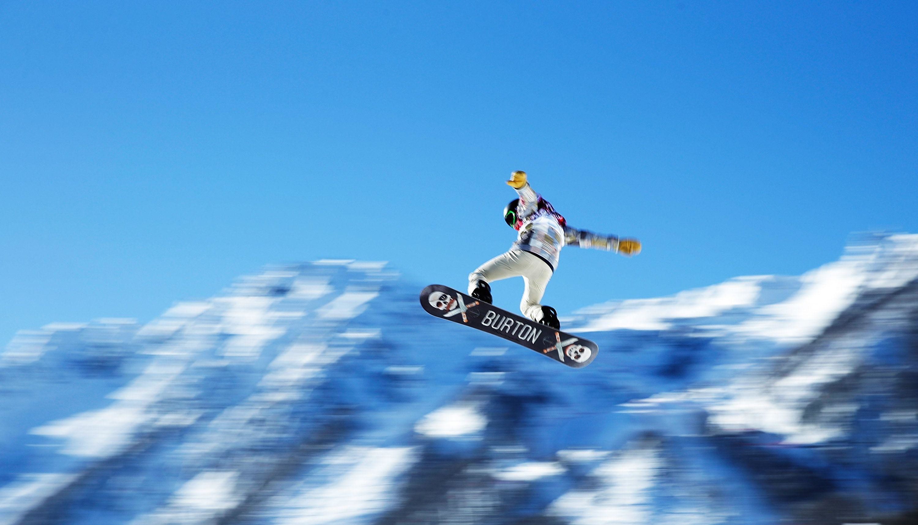 White snowboarding