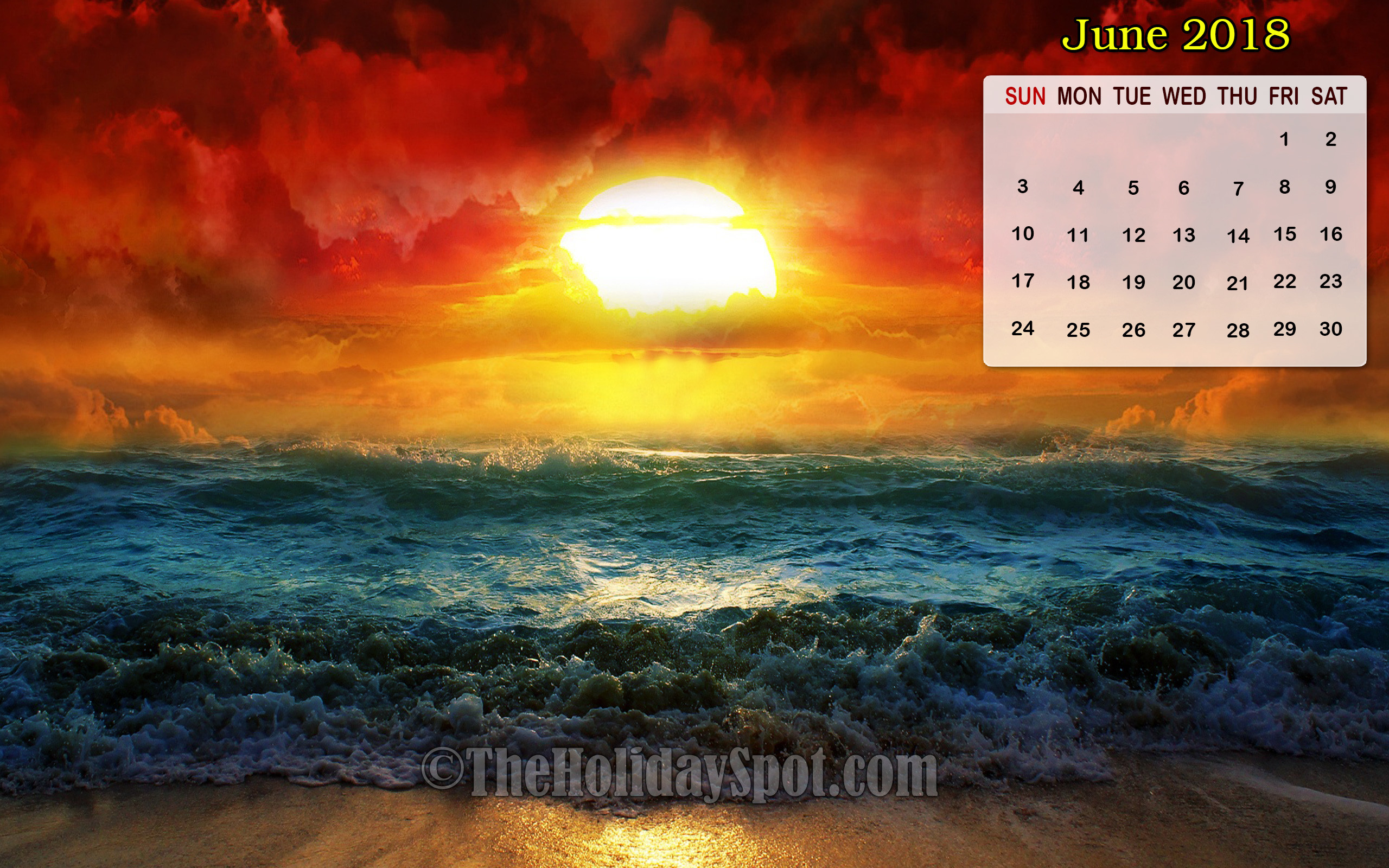 June 2018 Calendar Background 680x350