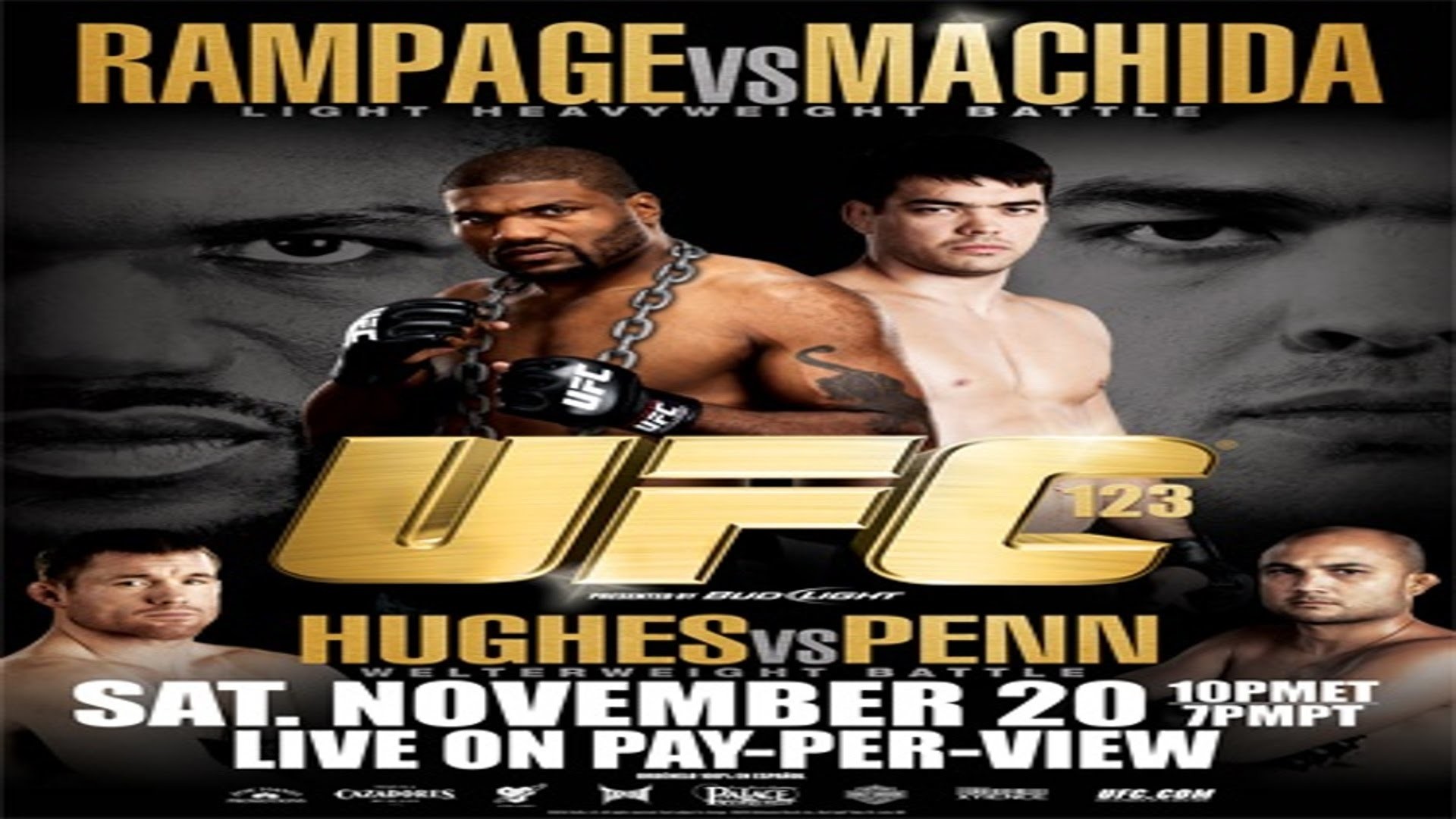 Rampage Jackson vs Lyoto Machida Full Fight UFC 123 1920x1080
