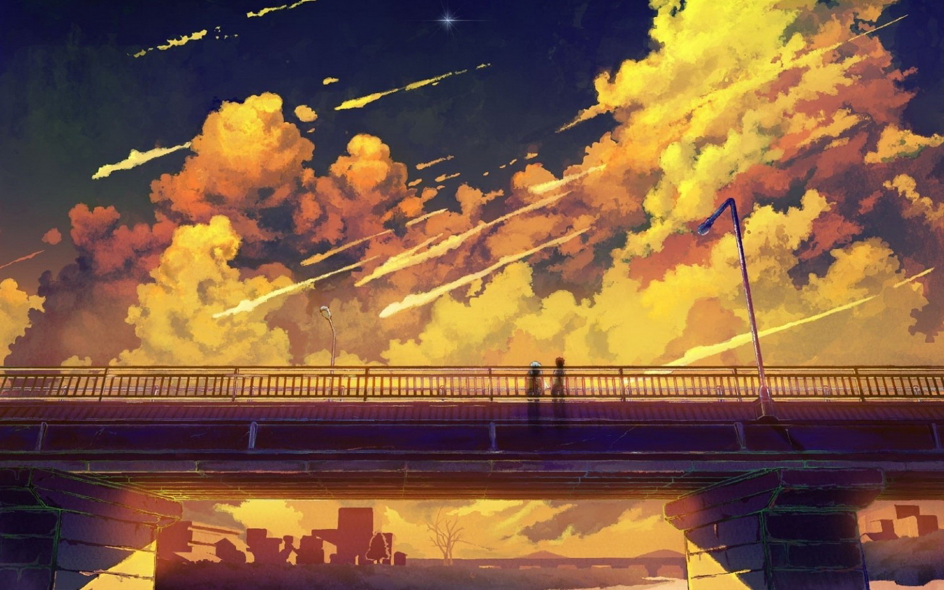 Anime scenery sunset anime school girl clouds artwork Anime HD  wallpaper  Peakpx