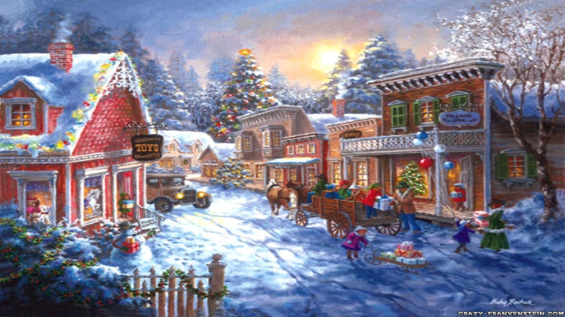 Christmas Village Wallpaper.