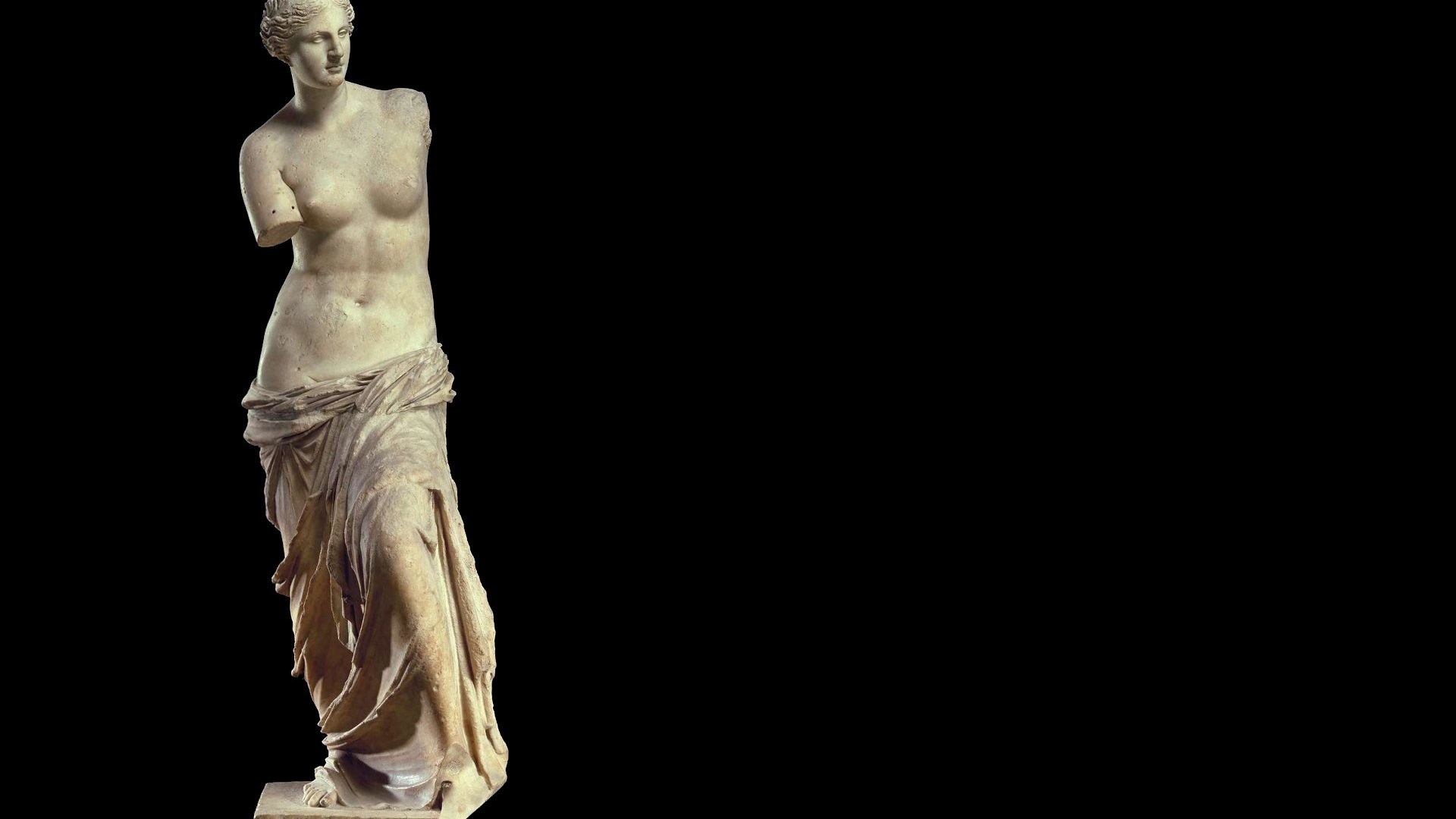 Venus Milo Louvre Museum Aphrodite Statue France Sculpture Marble Paris Bla...