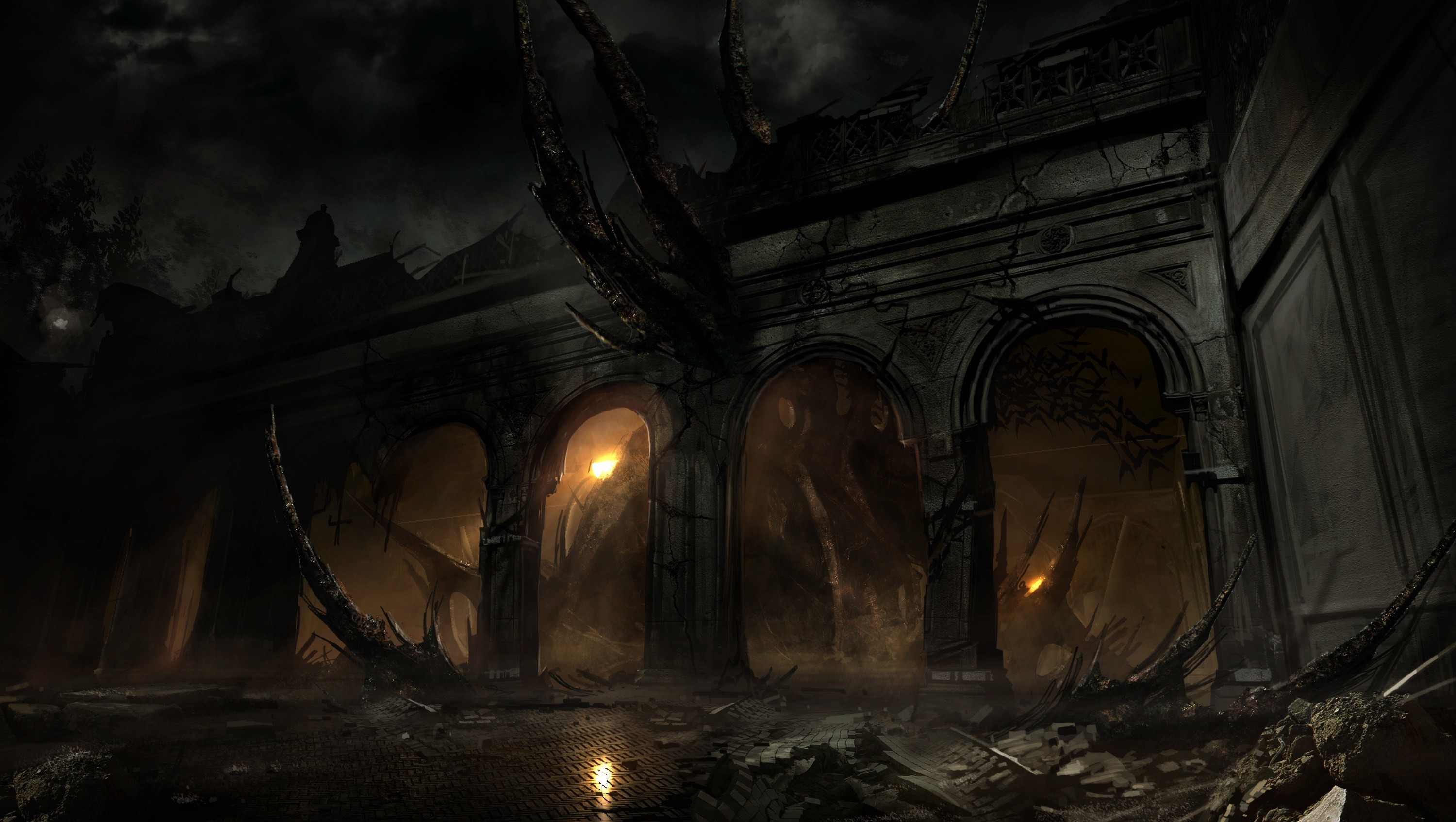 dark fantasy image full hd wallpaper 3000x1694