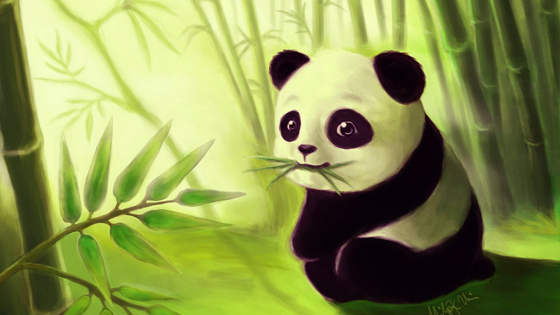 cute pandas cartoon wallpaper