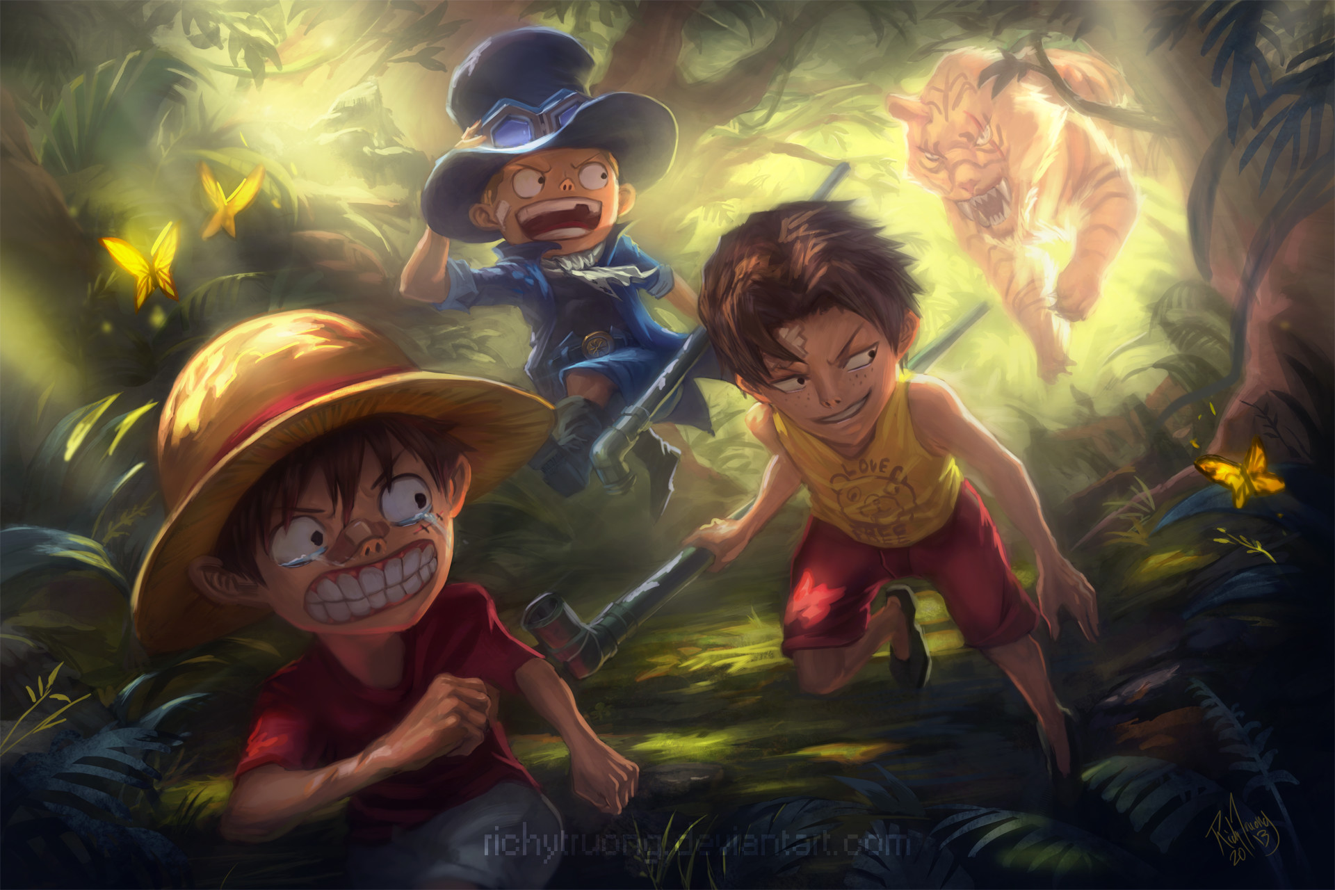 Luffy and Ace Kid Luffy Ace Sabo HD wallpaper  Pxfuel