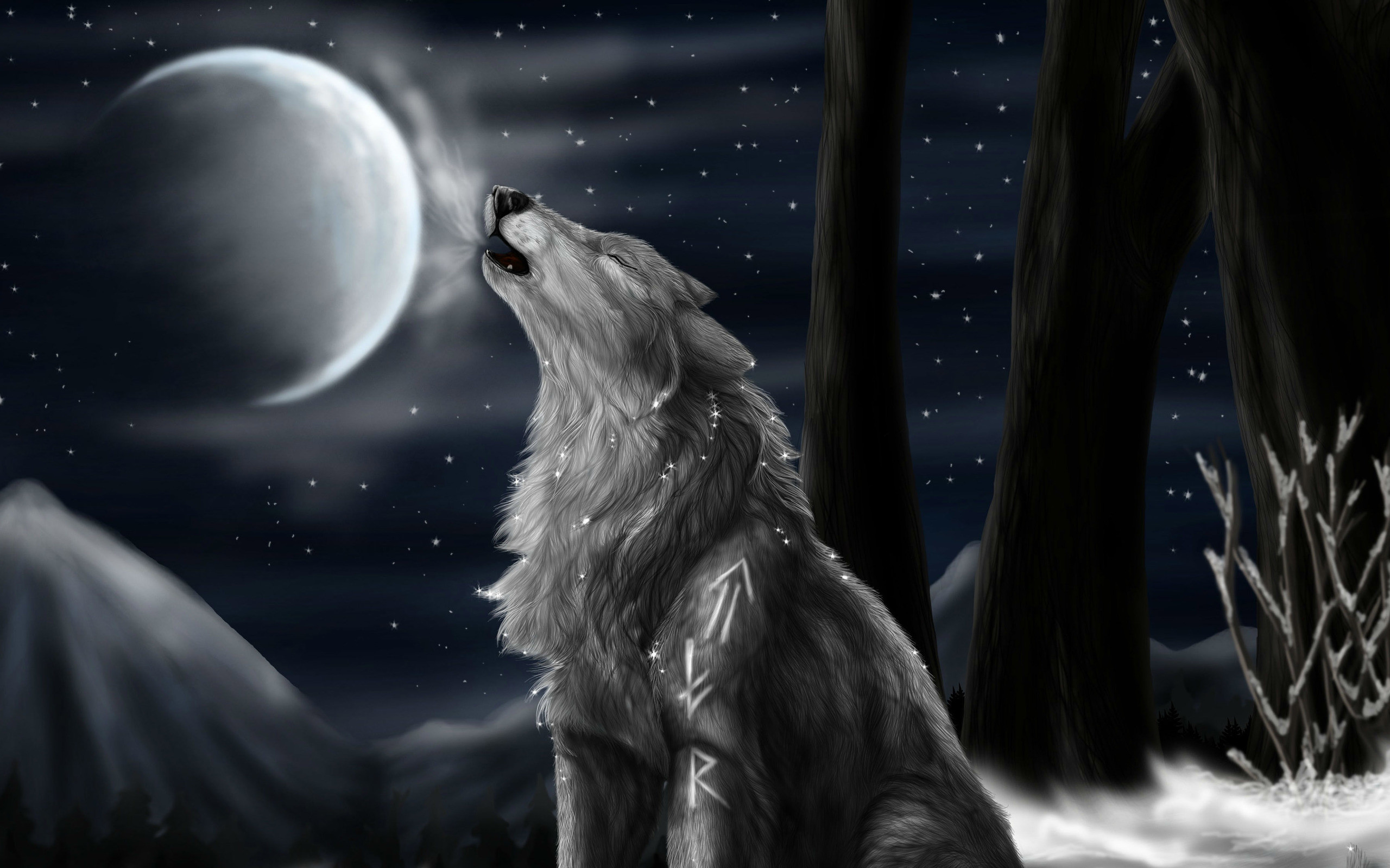 Howling Wolf Wallpaper.