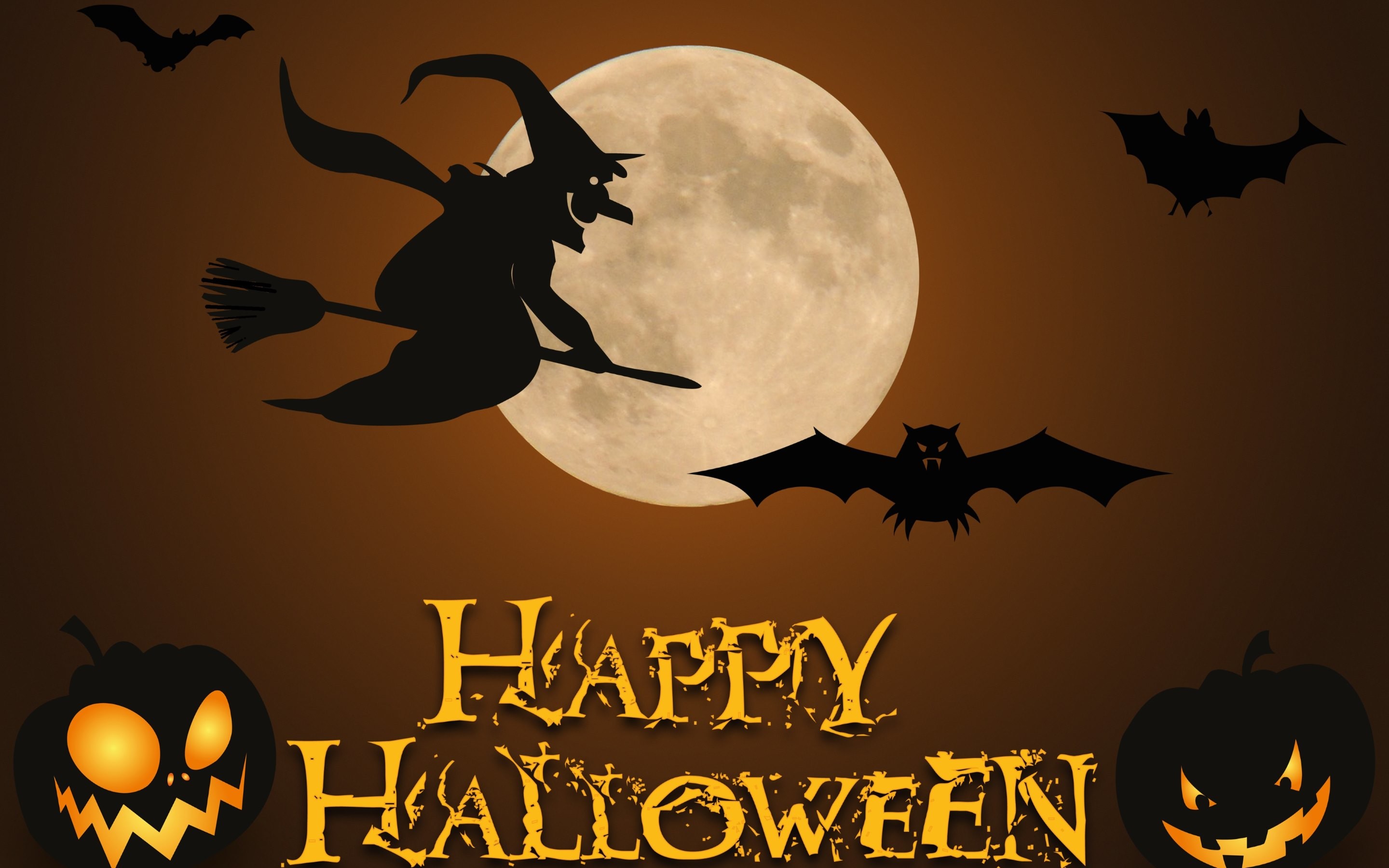 Happy Halloween Wallpaper Witch On Broomstick Stock Vector Royalty Free  1206656881  Shutterstock