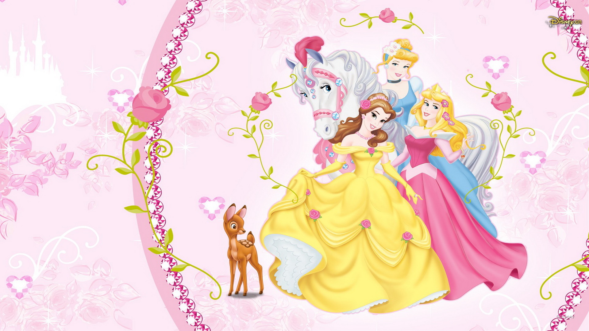 Beautiful Disney Princess Wall Mural Wallpaper Mural Ideas 1920Ã1080 1920x1080