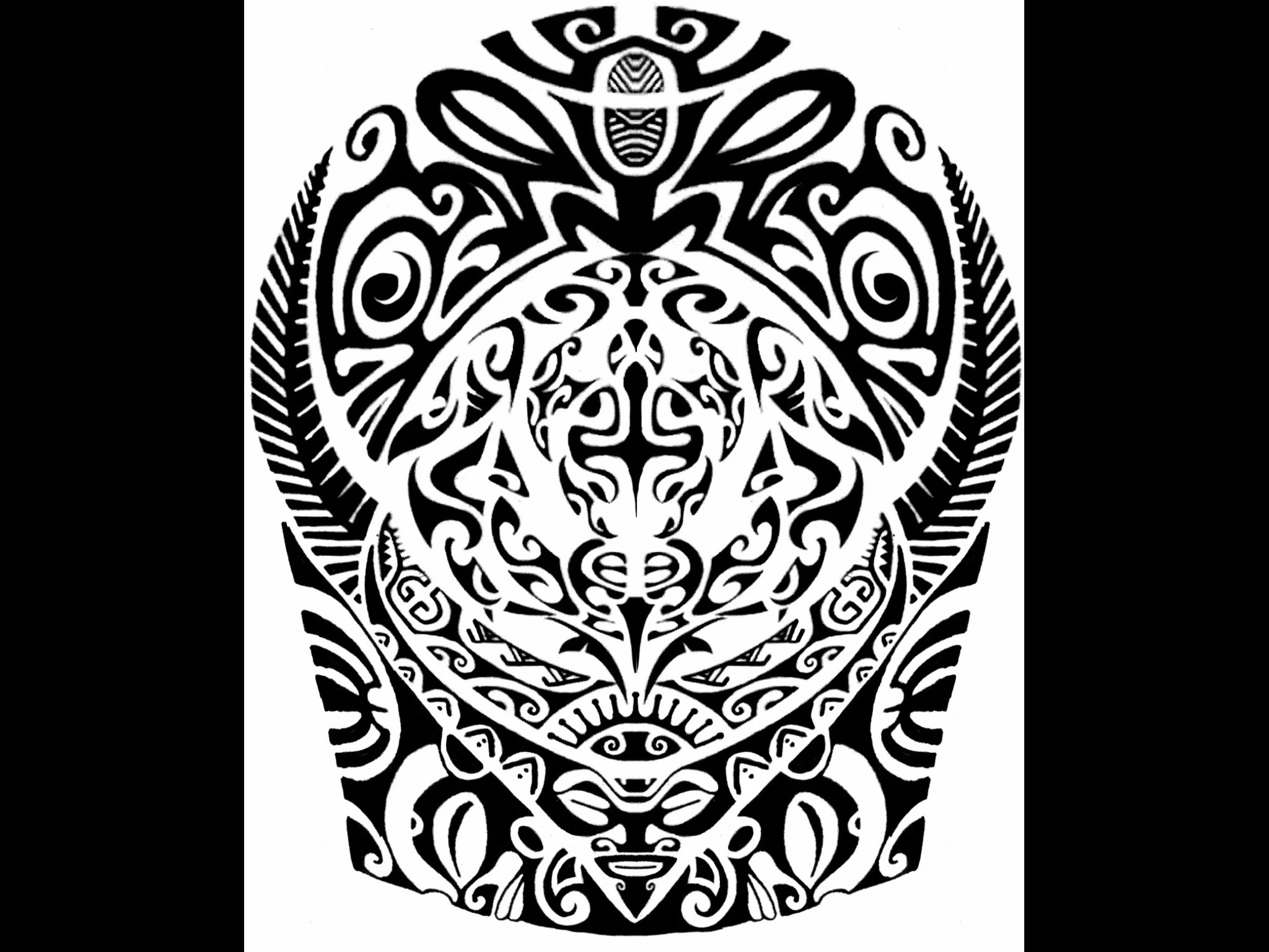 MAORI SAMOAN POLYNESIAN SUN WARRIOR Half Sleeve Tattoo Stencil Template  £31.60 - PicClick UK