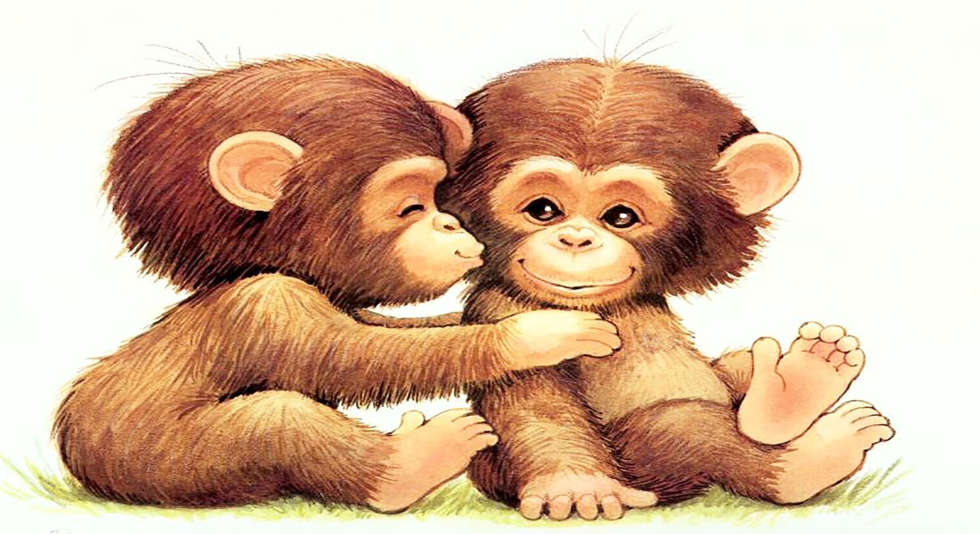 Cute Sweet Hippie Monkey iPhone 8 Wallpapers Free Download
