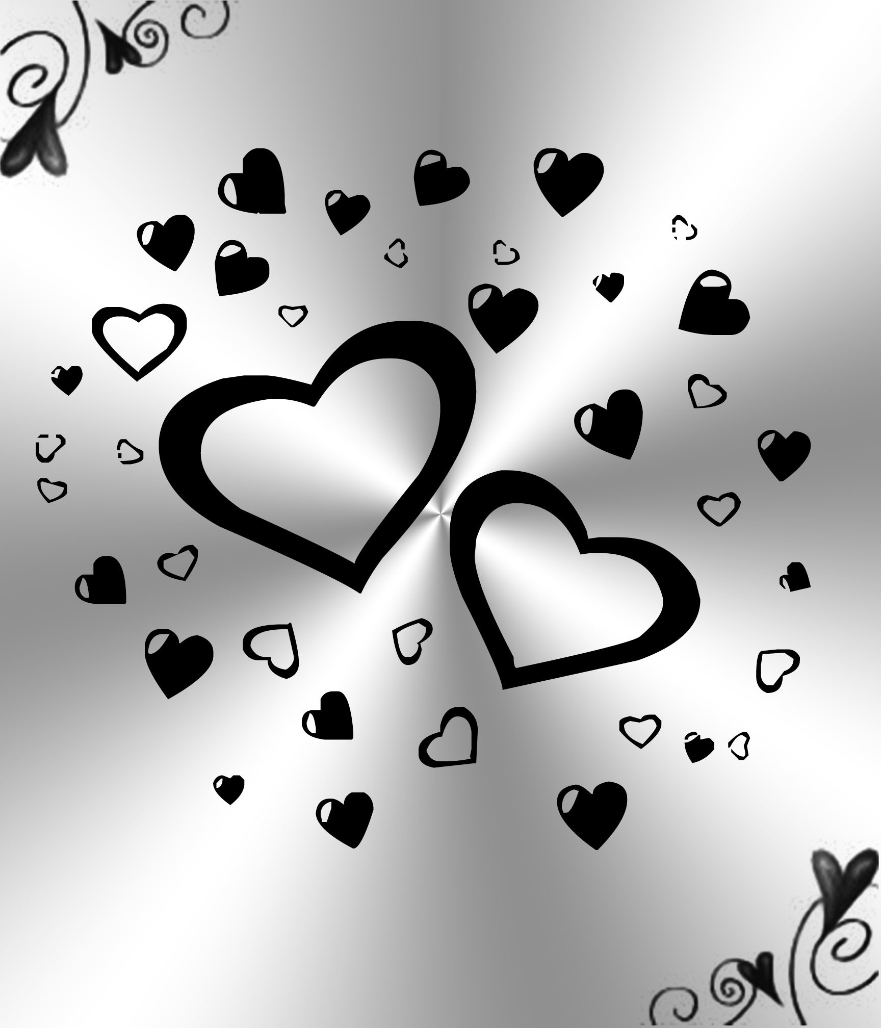 black and white photography of hearts