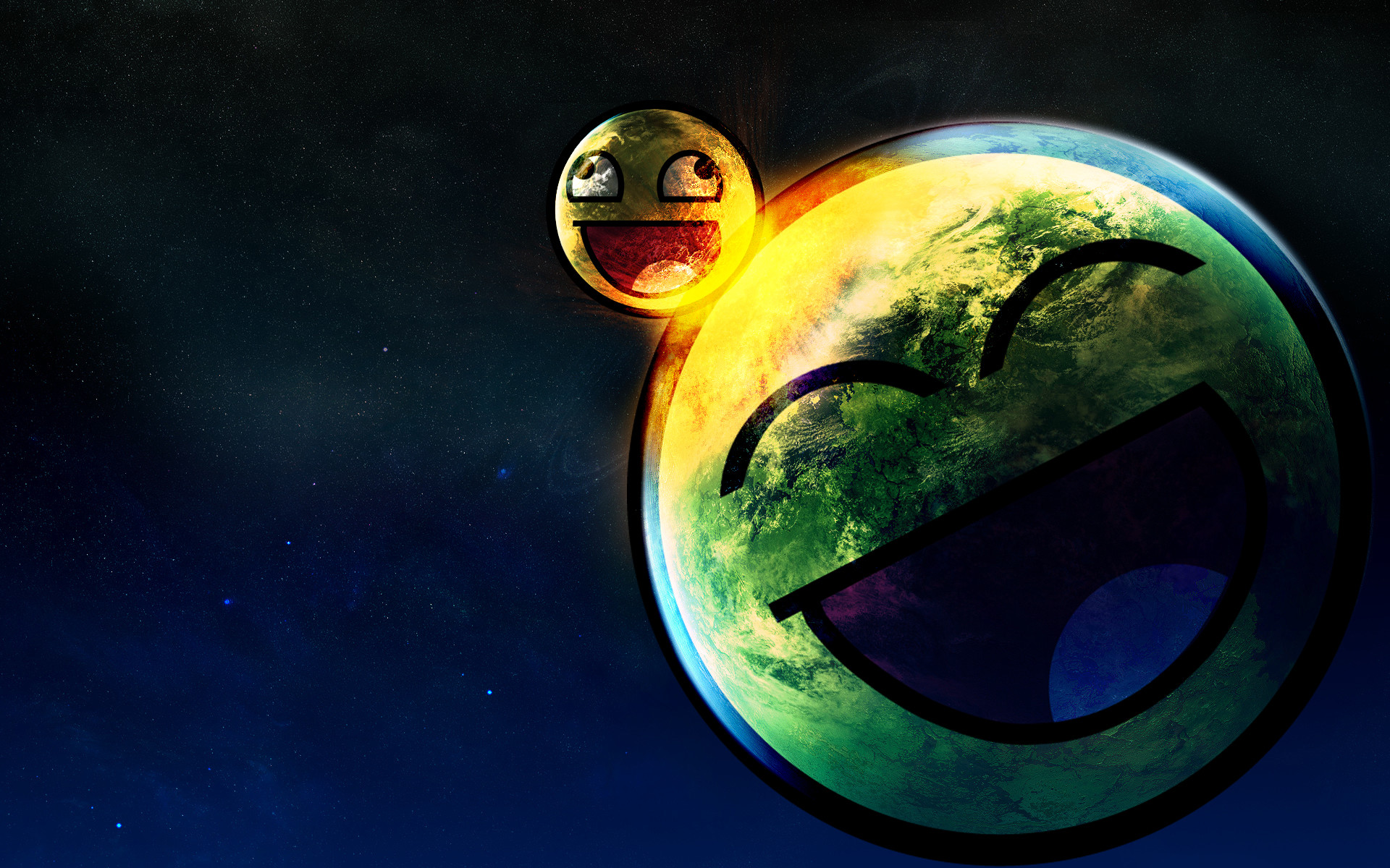 wallpaper outer space Â· digital art Â· Awesome Face 1920x1200