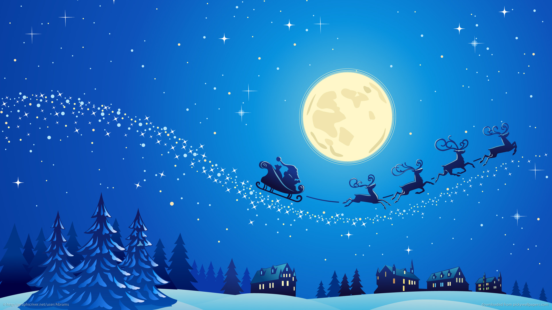1440x900 Santa Into the Winter Christmas Night 2 wallpaper 1920x1080