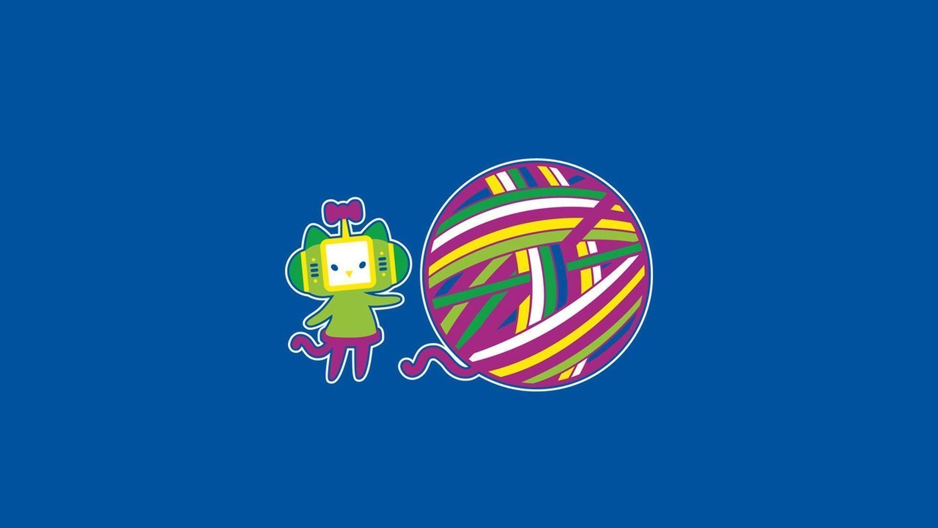 The Images of Abstract Minimalistic Katamari Hello Kitty Solid . 1920x1080