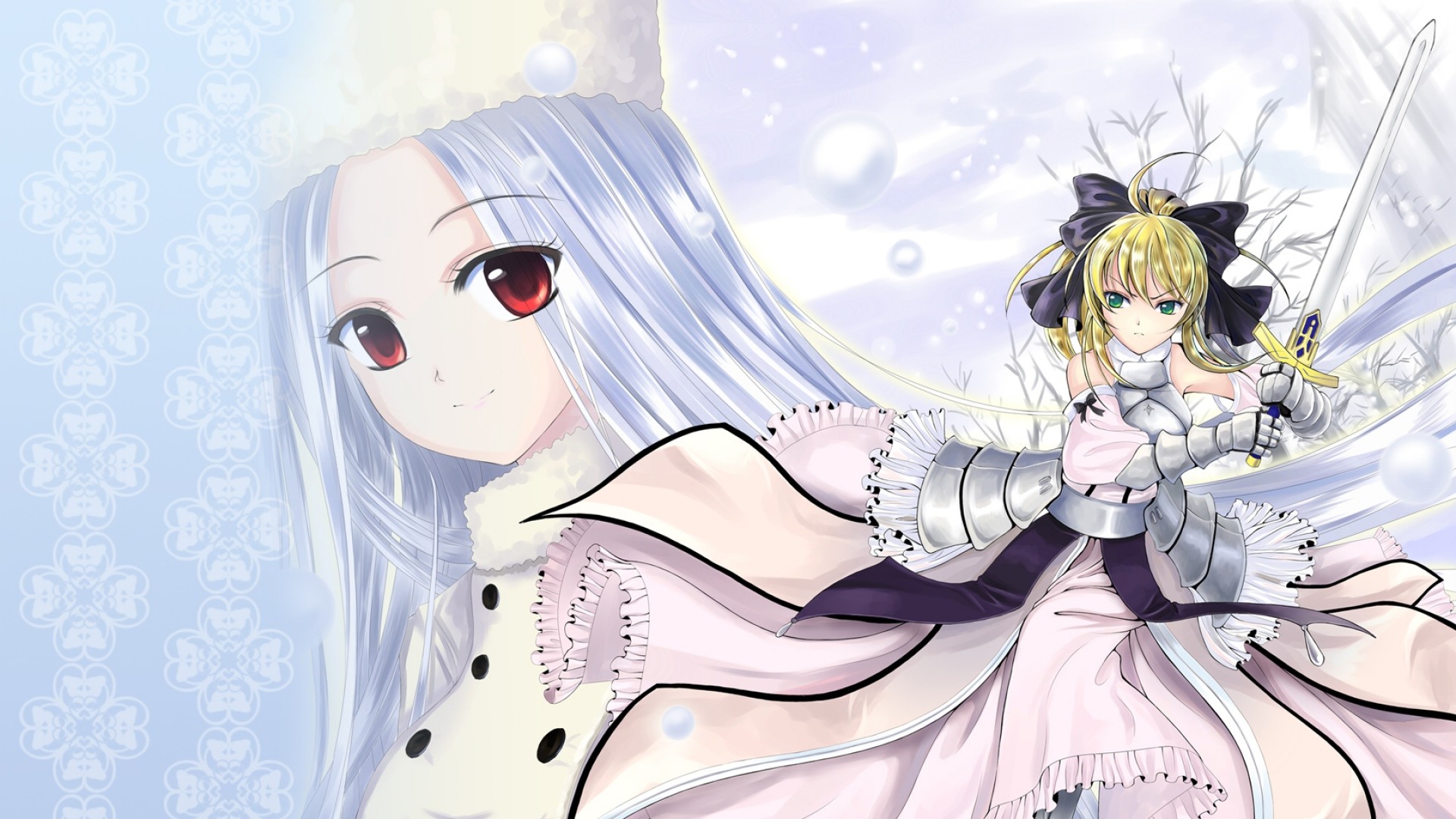 Wallpaper clotho, clotho ls, fate stay night, fate zero, saber lily,  irisviel von einzbern, dress, weapons 1920x1080