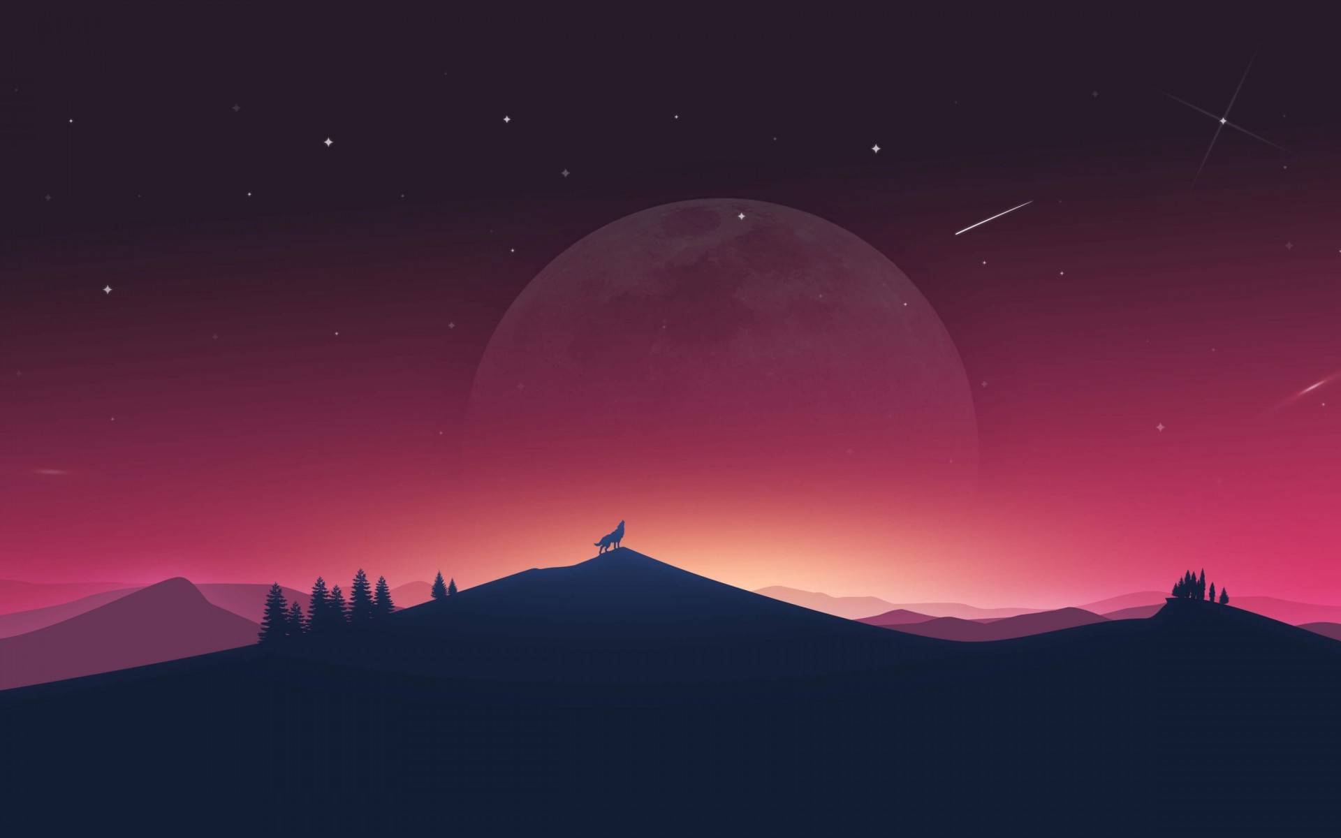 Wolf Howling At The Red Moon Wallpaper 62 Pictures