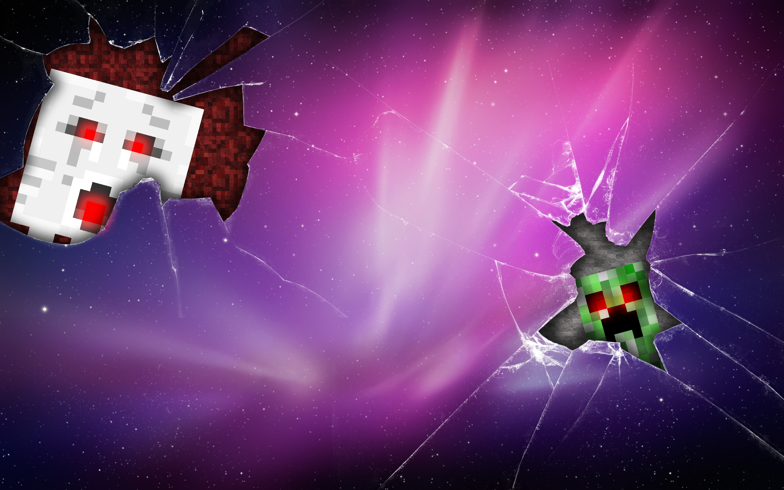 Minecraft Creeper and Ghast Wallpaper by adscomics Minecraft Creeper and  Ghast Wallpaper by adscomics 2560x1600