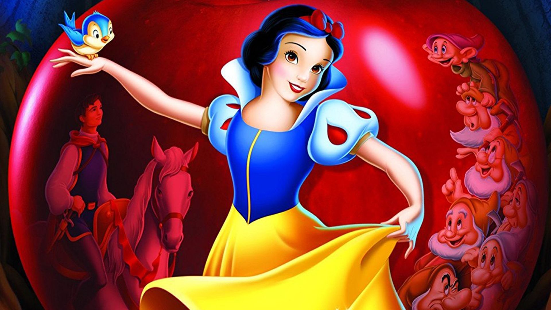 Walt Disney Cartoon Snow White And The Seven Dwarfs Red . 1920x1080