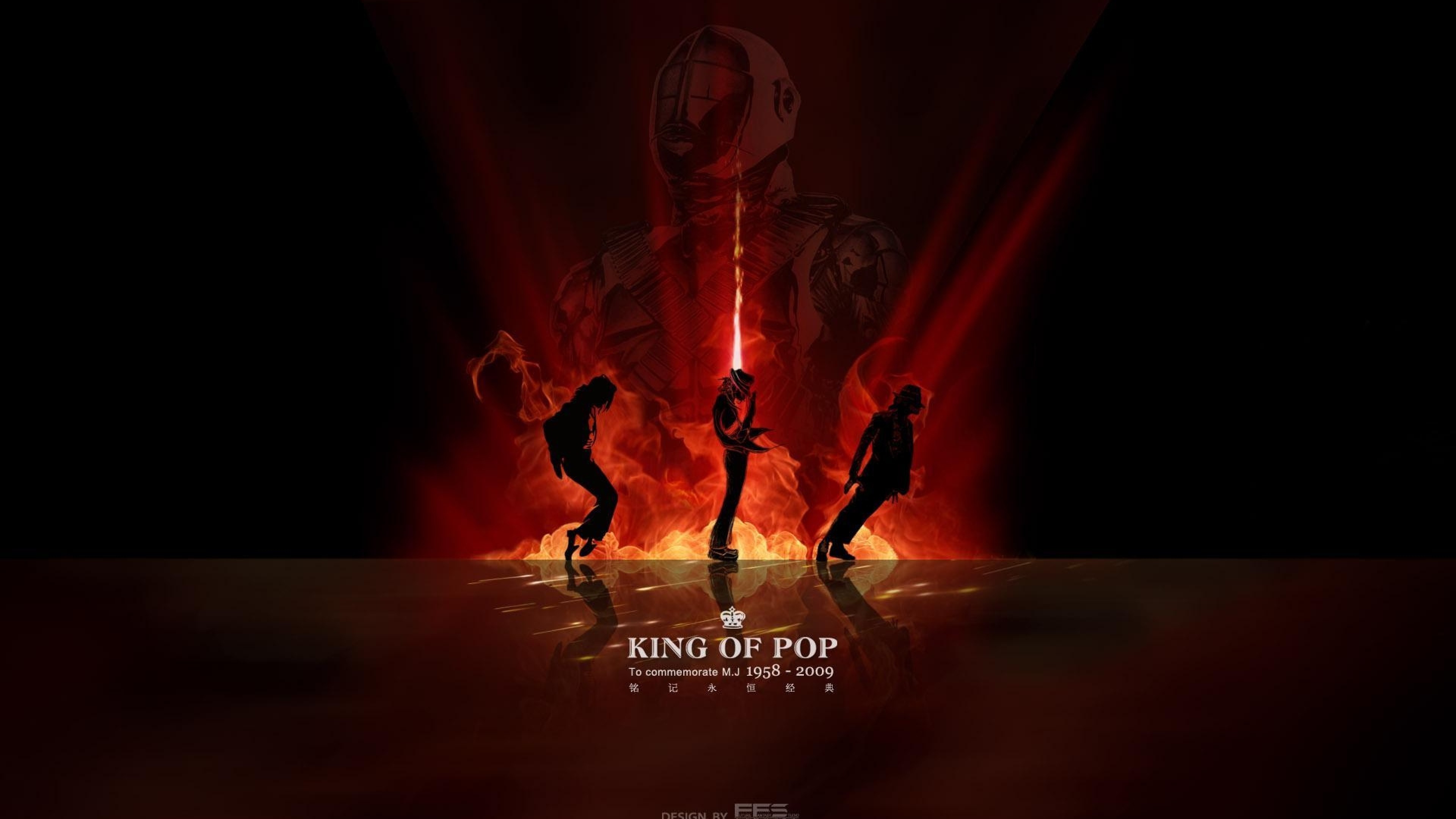 3840x2160 Wallpaper michael jackson, king, dance, silhouette, fire 3840x2160