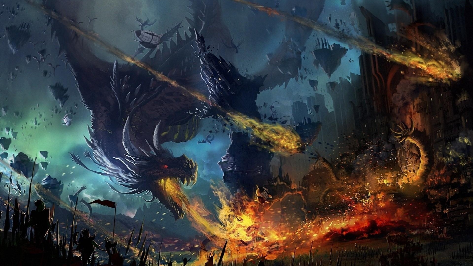 Download Fire Dragon Vs Ice Dragon Wallpaper  Wallpaperscom