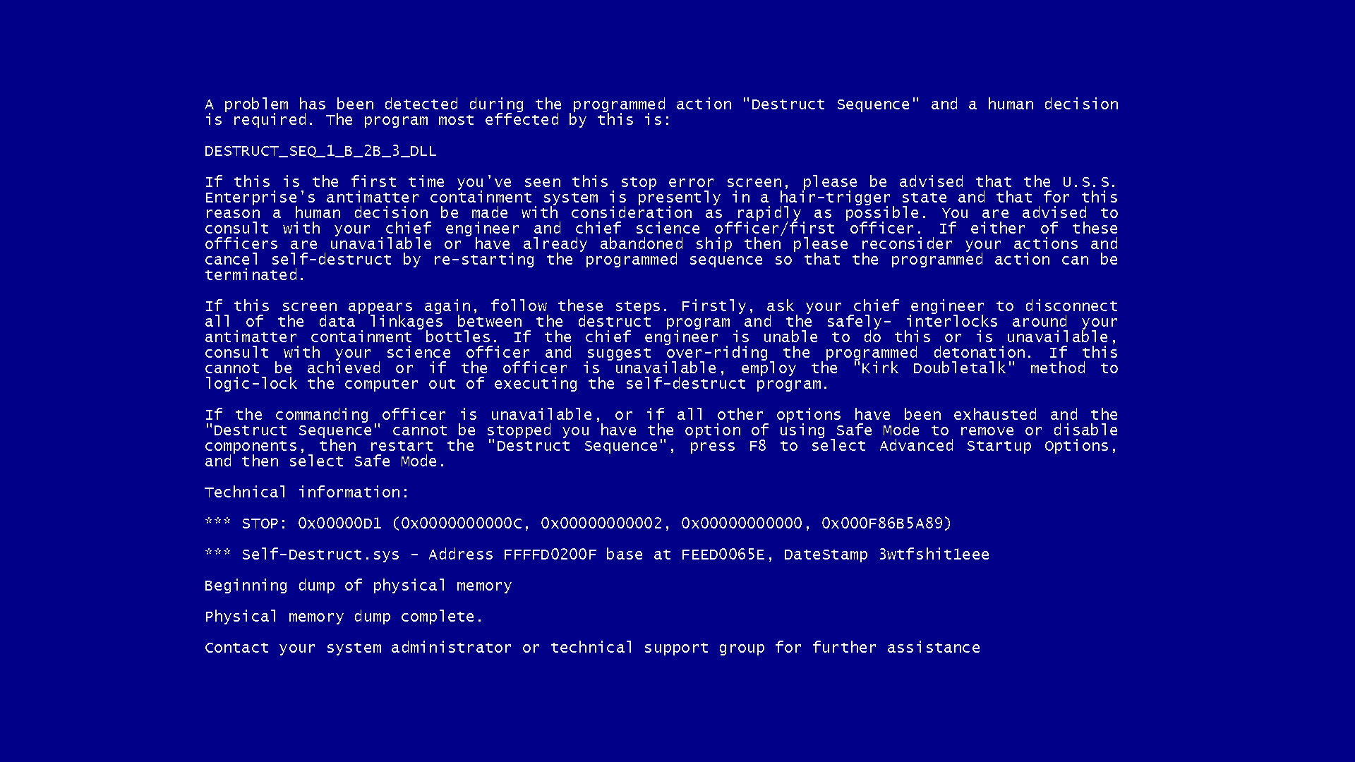 blue screen of death screensaver