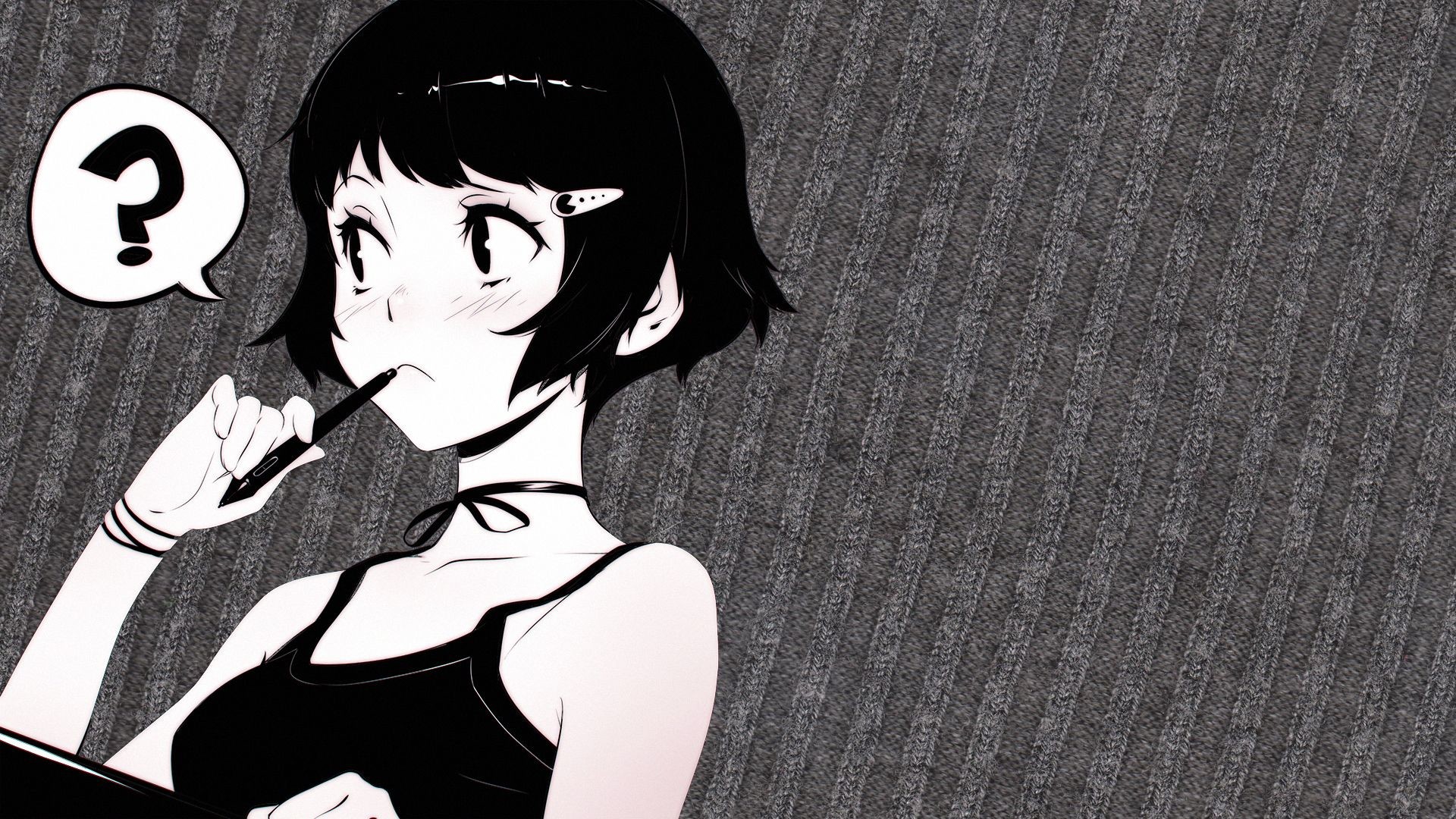 Aesthetic Anime Girl Black And White