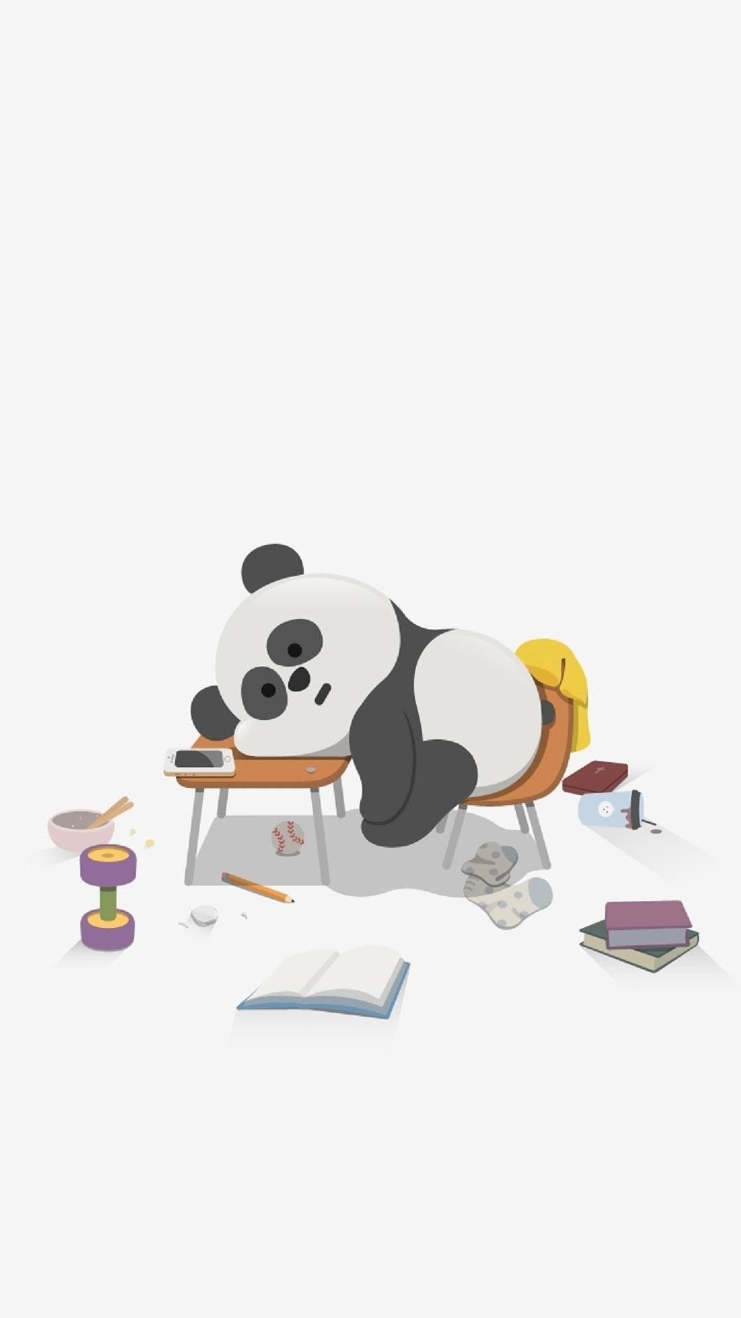 cute pandas cartoon wallpaper