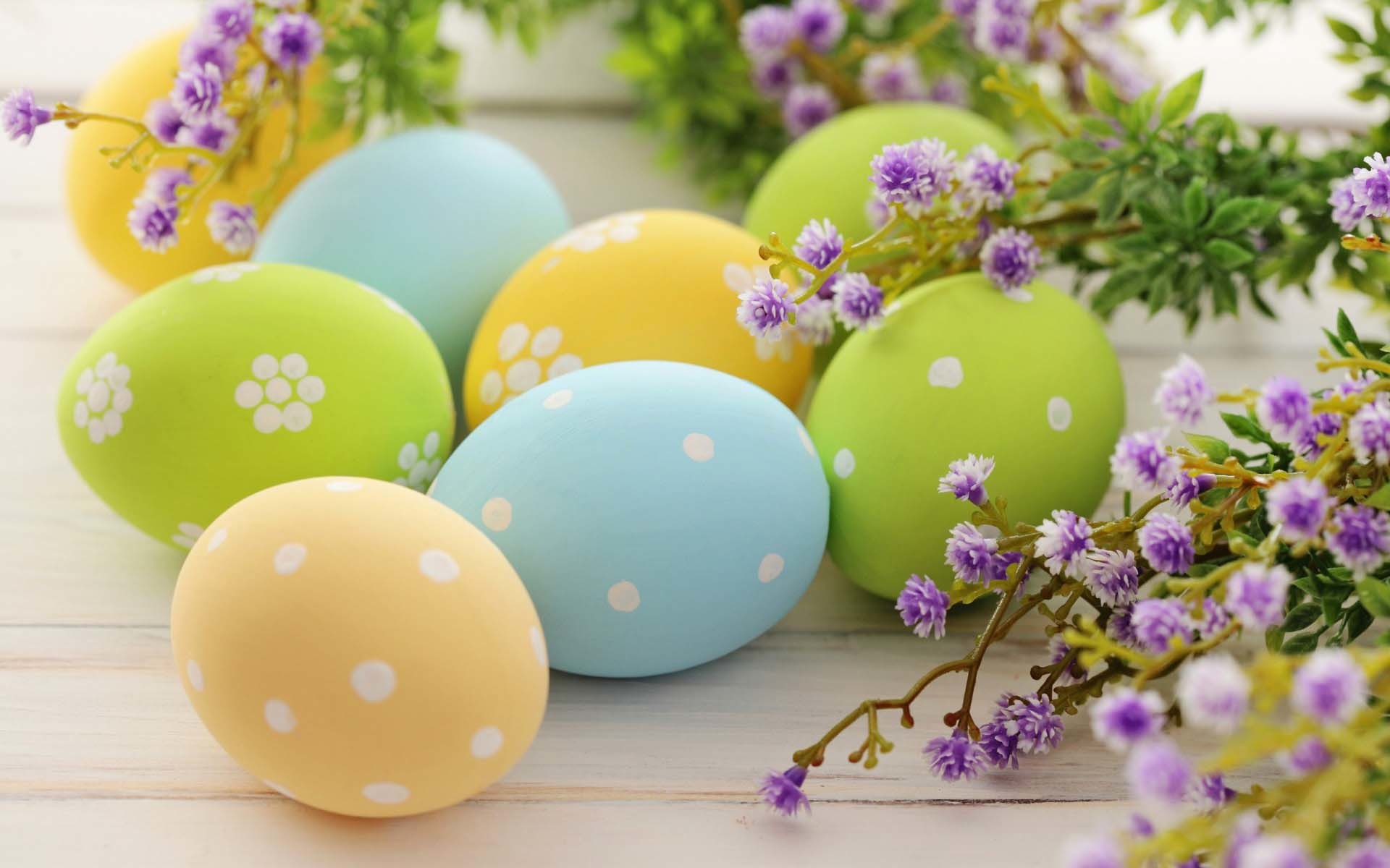 A variety of Easter wallpapers featuring bunnies, eggs and lots of green  grass. 1920x1200