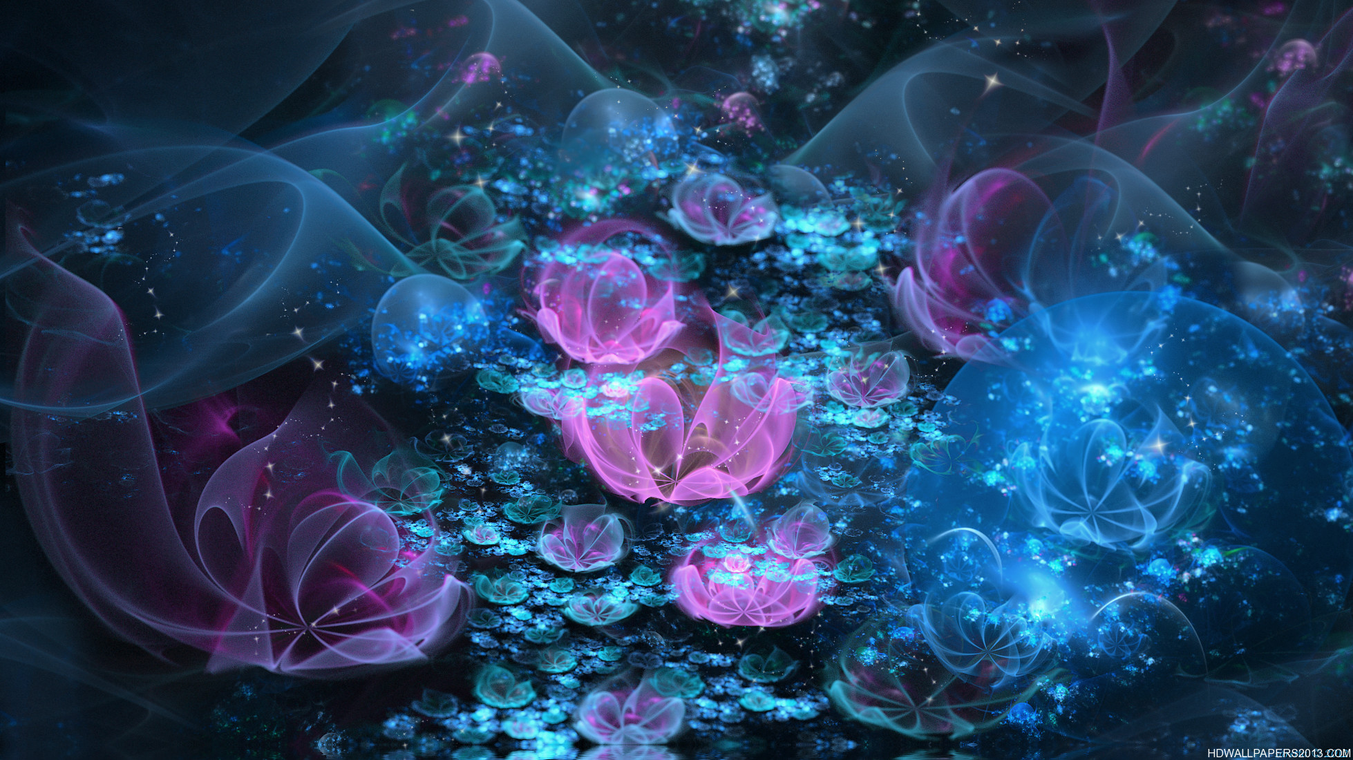 Enchanted Forest Landscape Magic Bioluminescence Psychedelic Colorful  Artgerm Digital Art 4k Wallpaper HD · Creative Fabrica