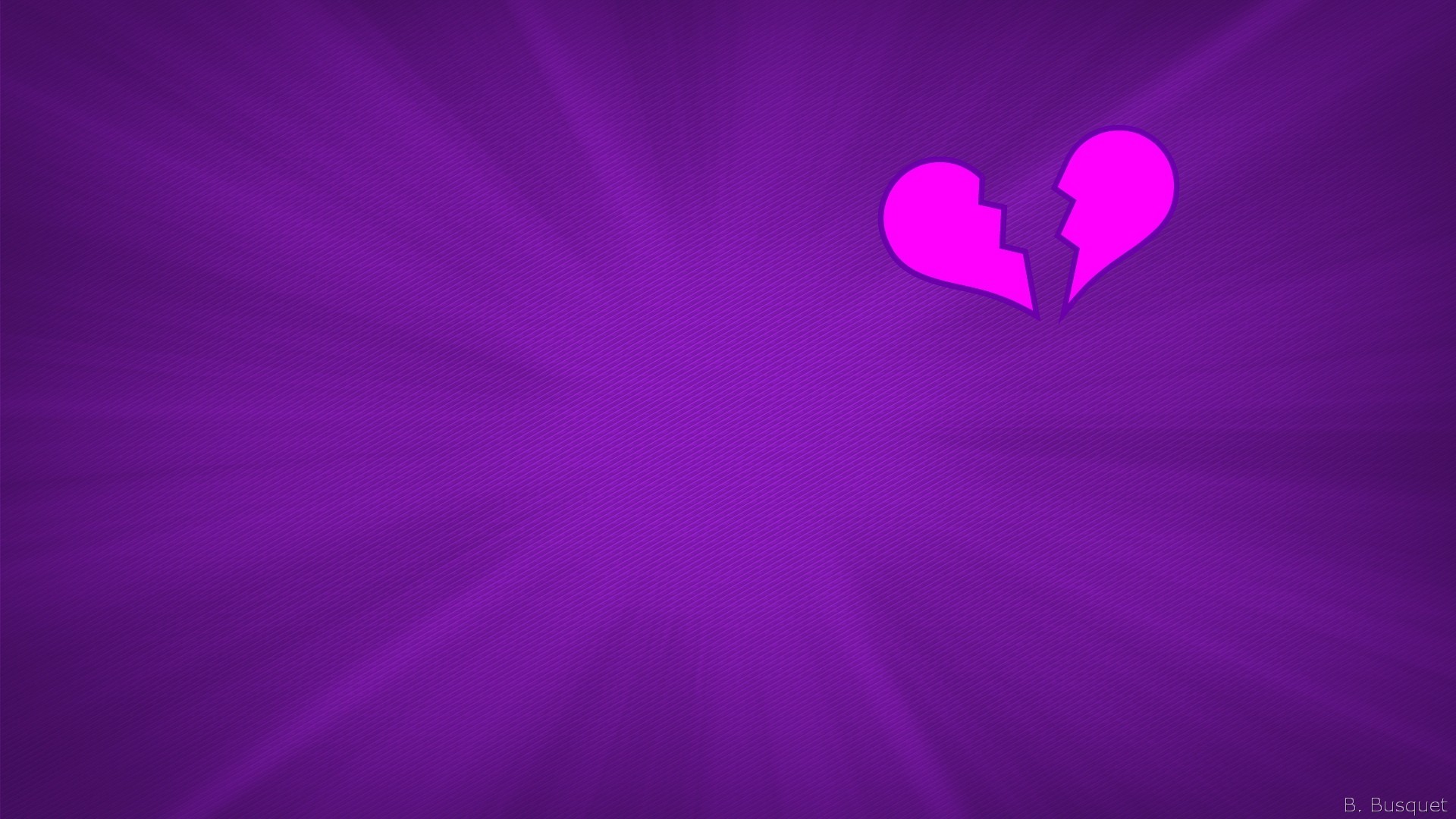 Purple wallpaper with broken heart 1920x1080