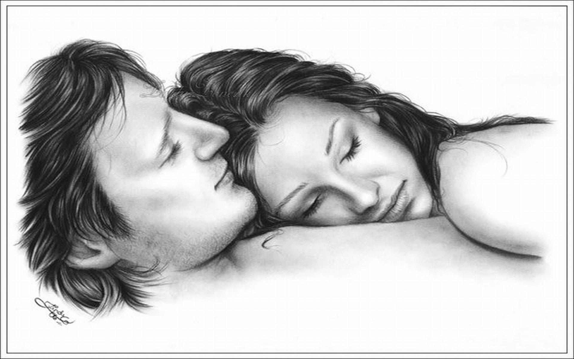Romantic Couple Pencil Drawing Wallpaper Cute Love Drawings Pencil Art Hd R...