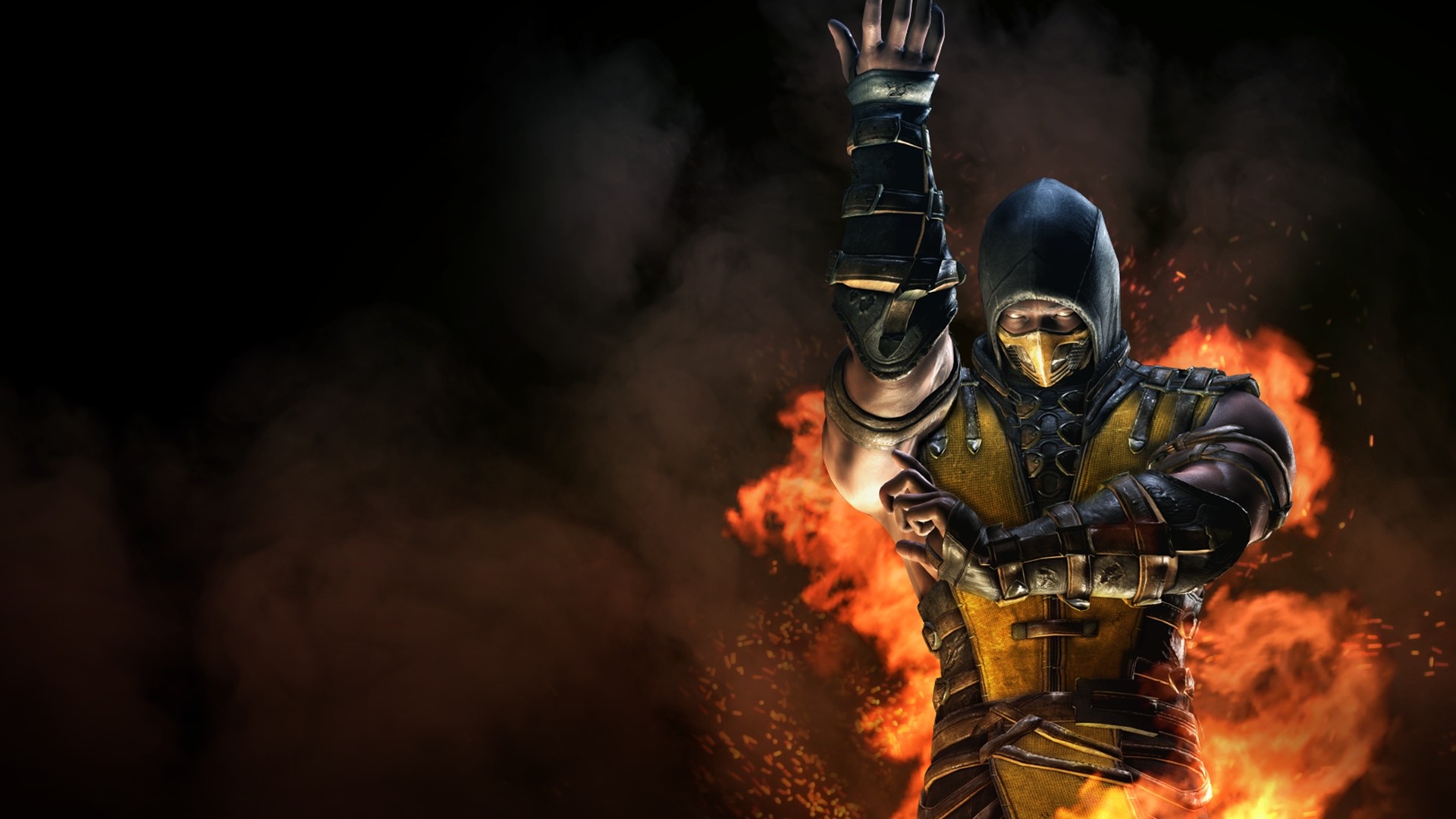 Download Mortal Kombat Scorpion With Flaming Chains Wallpaper | Wallpapers .com