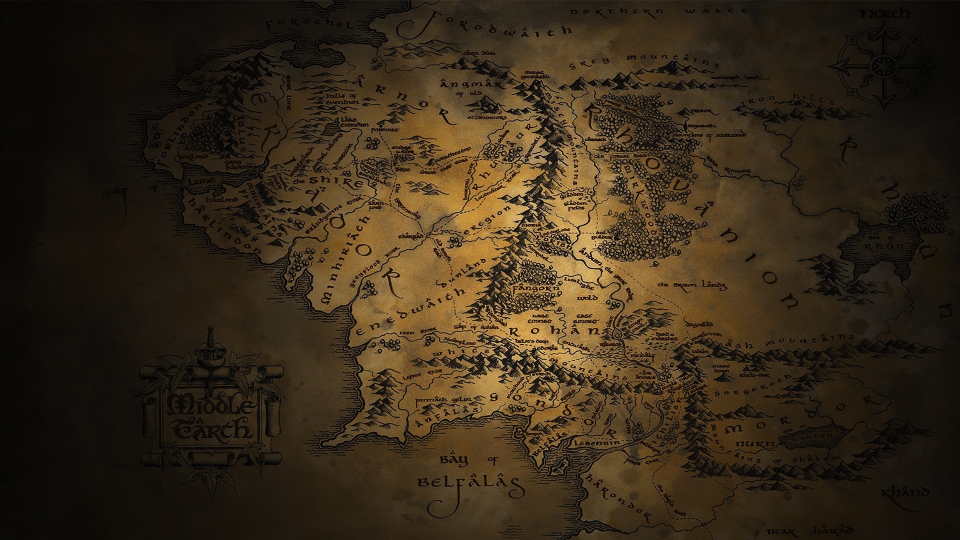 Middle-earth map - The Lord of the Rings HD Wallpaper 1920x1080 1920x1080