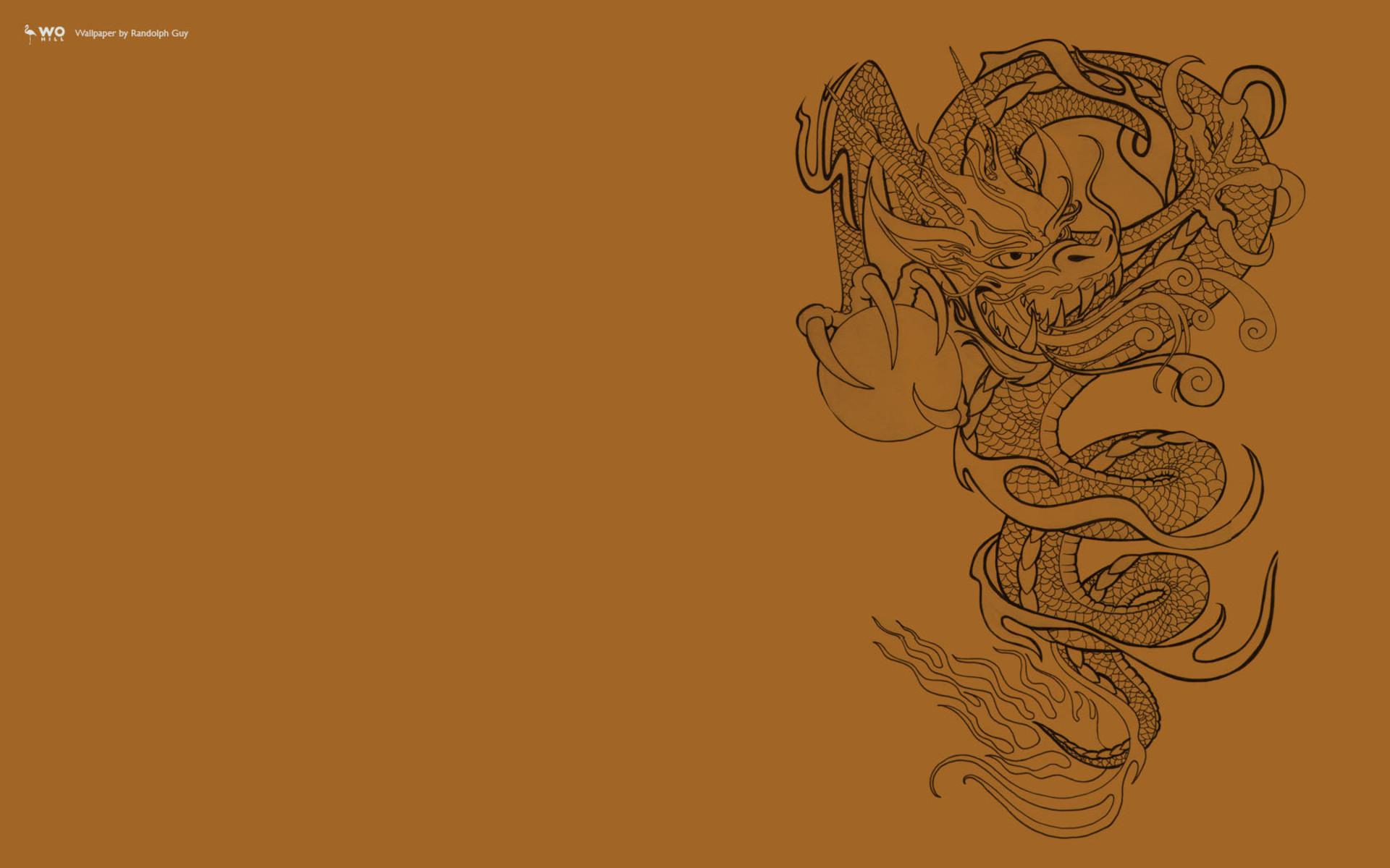 Brown Chinese Dragon Wallpaper 1920x1200