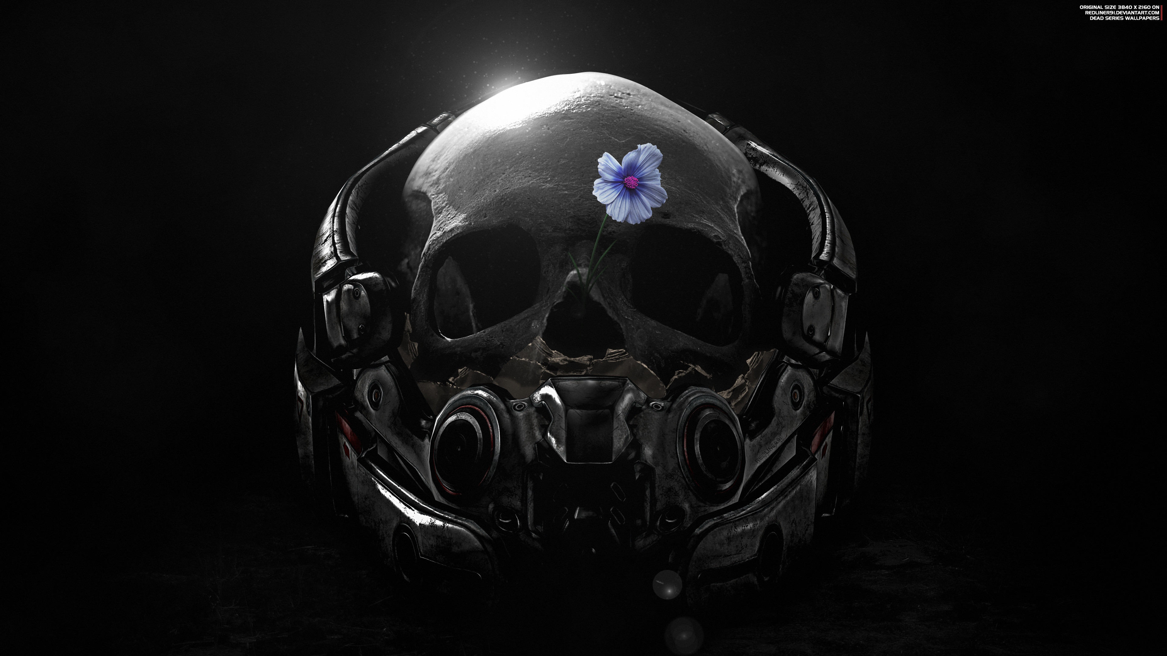 ... Mass Effect Andromeda Skull Flower Fanart 4k Wallpaper 3840x2160