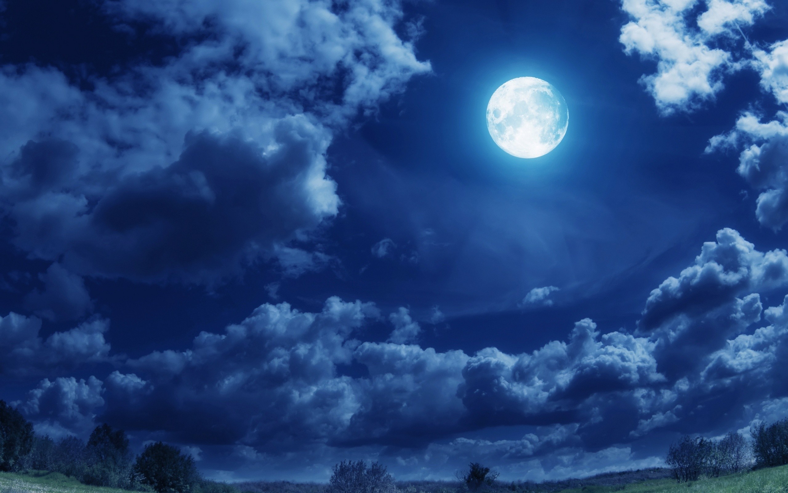 Wallpaper night, sky, full moon, clouds, moon desktop wallpaper . 2560x1600